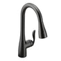 Moen - Arbor One-Handle Pulldown Kitchen Faucet Featuring Power Boost and Reflex, Matte Black - Matte Black