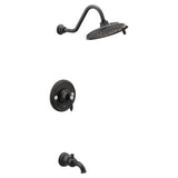 Moen - Weymouth Posi-Temp 1-Handle Eco-Performance Tub and Shower Trim Kit in Matte Black (Valve Sold Separately) - Matte Black