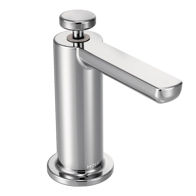 Moen - Modern Deck Mounted Kitchen Soap Dispenser with Above the Sink Refillable Bottle, Chrome - Chrome