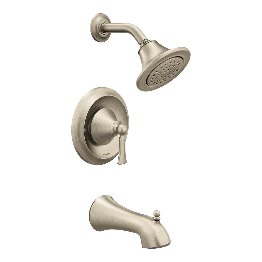 Moen - Wynford Single-Handle 1-Spray Tub and Shower Faucet Trim Kit in Brushed Nickel (Valve Sold Separately) - Brushed Nickel