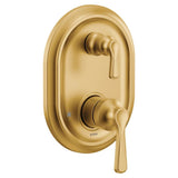 Moen - Traditional M-CORE 3-Series 2-Handle Shower Trim with Integrated Transfer Valve in Brushed Gold (Valve Sold Separately) - Brushed Gold