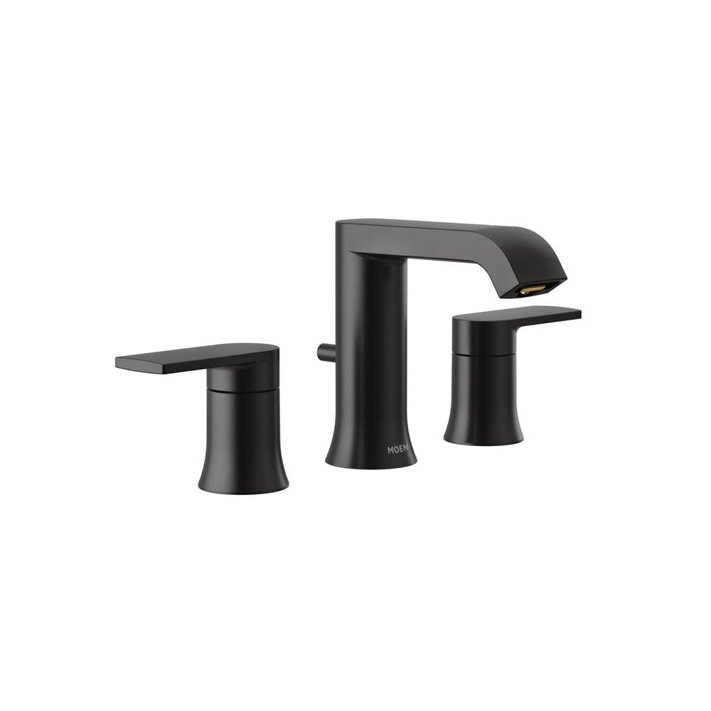 Moen - Genta LX Two-Handle Widespread Modern Bathroom Faucet, Valve Required, Matte Black - Matte Black