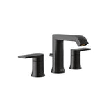 Moen - Genta LX Two-Handle Widespread Modern Bathroom Faucet, Valve Required, Matte Black - Matte Black