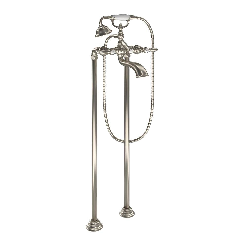Moen - Weymouth Two Handle Tub Filler with Lever-Handles and Handshower, Brushed Nickel - Brushed Nickel