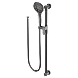 Moen - 5-Function Massaging Handshower with Toggle Pause, Includes 30-Inch Slide Bar and 69-Inch Hose, Matte Black - Matte Black