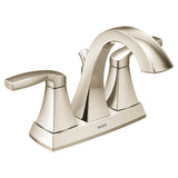 Moen - Voss Two-Handle High Arc Centerset Bathroom Faucet, Polished Nickel - Polished Nickel
