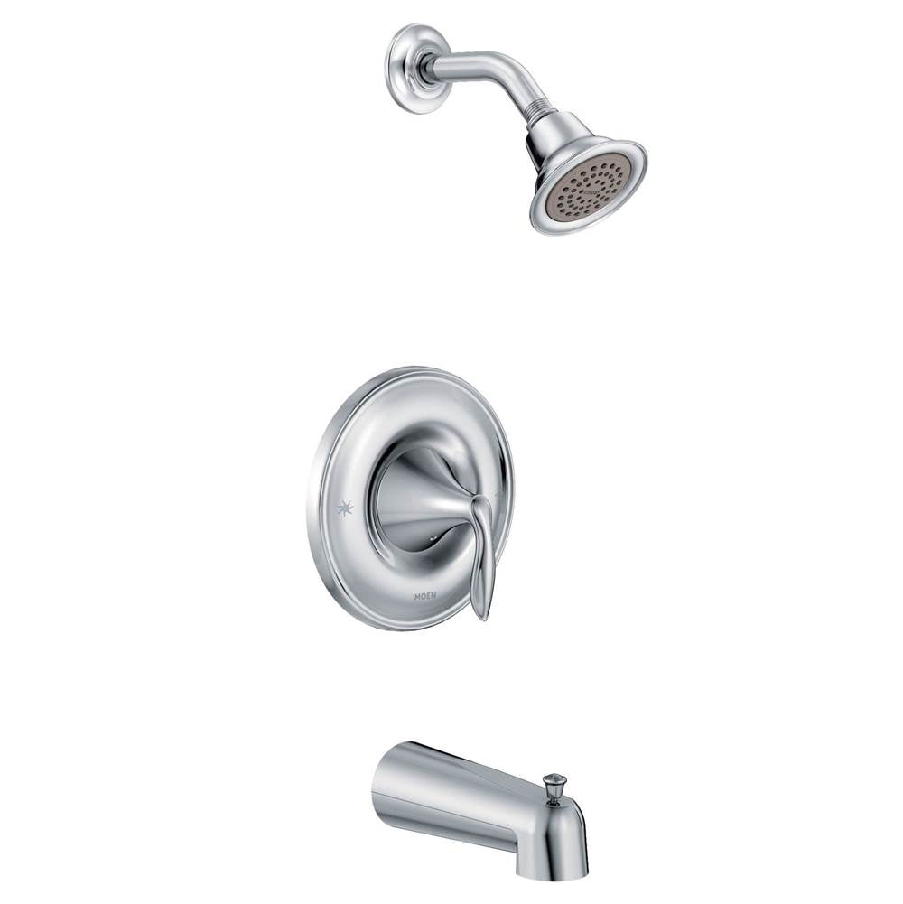 Eva Single-Handle 1-Spray Posi-Temp Tub and Shower Faucet Trim Kit in Chrome (Valve Sold Separately)