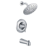 Eva Posi-Temp Rain Shower Single-Handle Tub and Shower Faucet Trim Kit in Chrome (Valve Sold Separately)