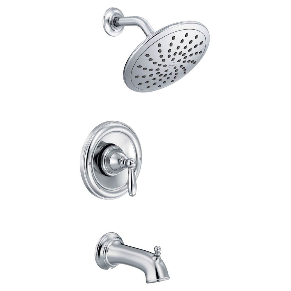 Brantford Posi-Temp Rain Shower 1-Handle Tub and Shower Faucet Trim Kit in Chrome (Valve Sold Separately)