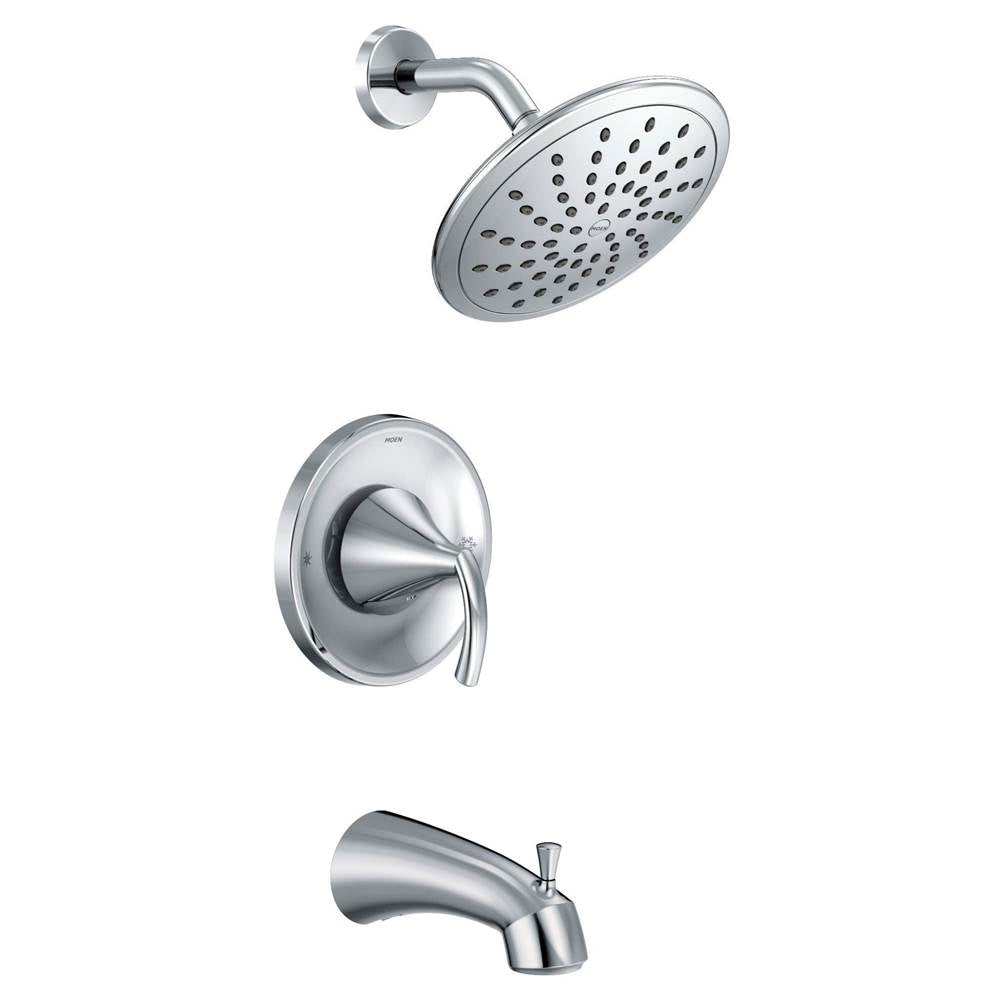 Glyde Posi-Temp Rain Shower Single-Handle Tub and Shower Faucet Trim Kit in Chrome (Valve Sold Separately)