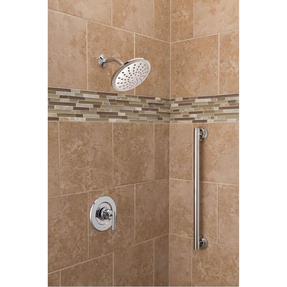 Gibson Posi-Temp Pressure Balancing Modern Tub and Shower Trim with 8-Inch Rainshower, Valve Required, Chrome