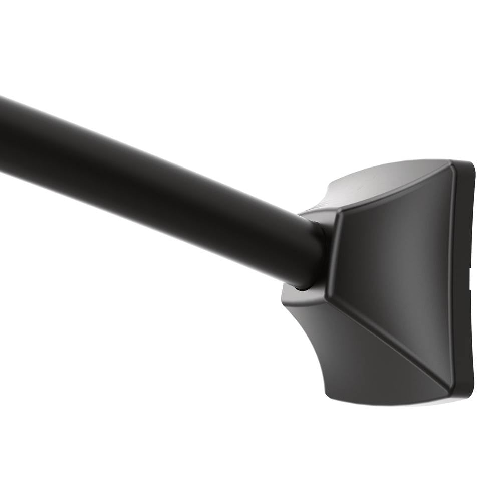 Moen - Matte Black Adjustable Curved Shower Rod - Matte Black