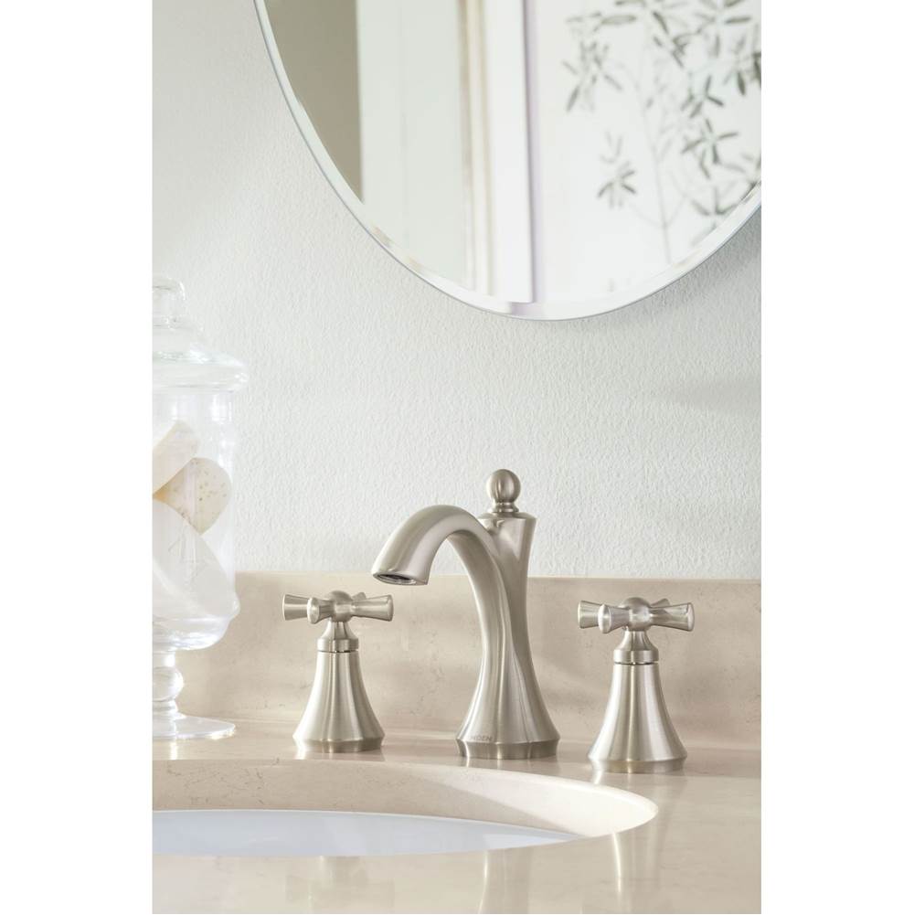 Wynford 8 in. Widespread 2-Handle High-Arc Bathroom Faucet with Cross Handles in Chrome (Valve Sold Separately)