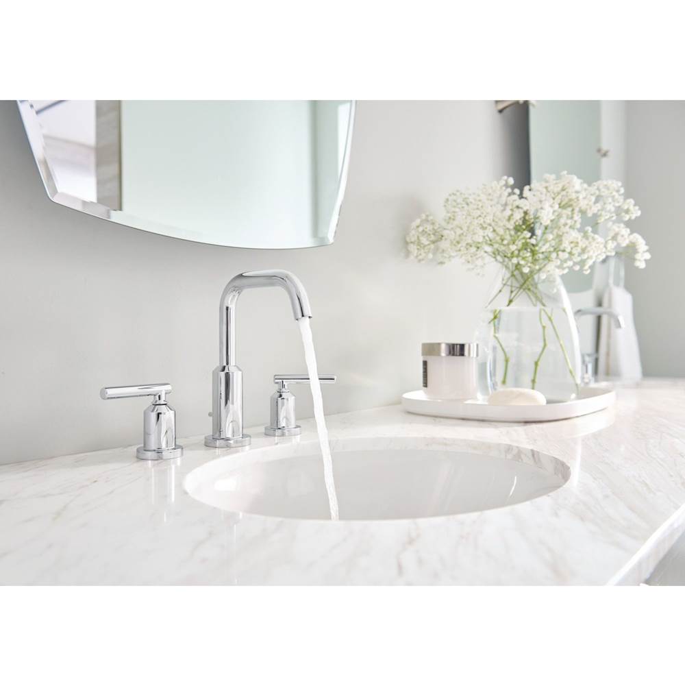 Gibson Two-Handle 8-Inch Widespread High Arc Modern Bathroom Sink Faucet, Valve Required, Chrome