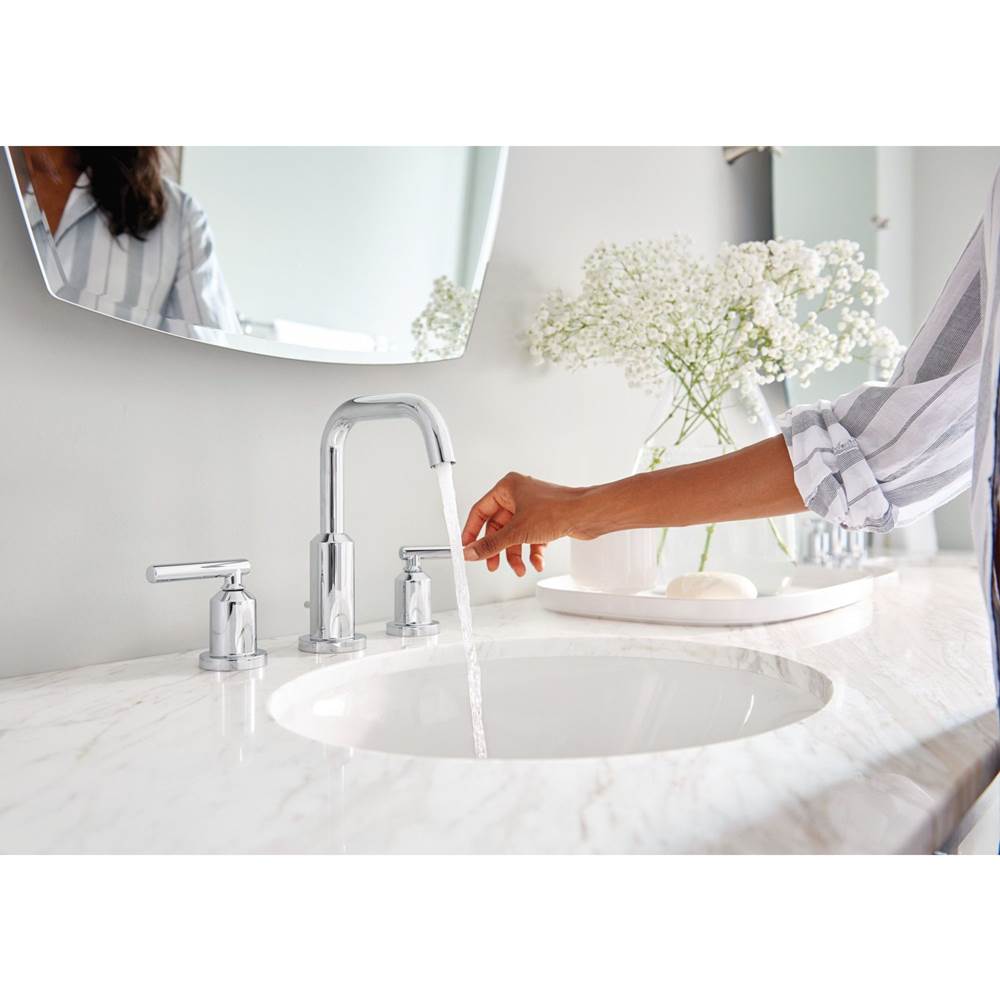 Gibson Two-Handle 8-Inch Widespread High Arc Modern Bathroom Sink Faucet, Valve Required, Chrome