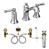 Widespread Bathroom Sink Faucet Rough-In Valve with Drain Assembly, Featuring M-PACT Technology