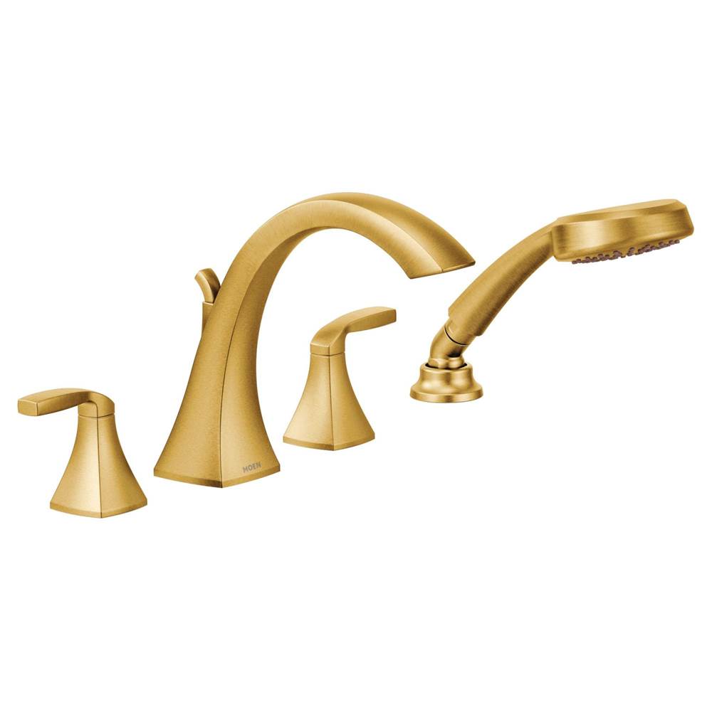 Voss 2-Handle High-Arc Roman Tub Faucet Trim Kit with Hand Shower in Chrome (Valve Sold Separately)