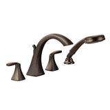Voss 2-Handle High-Arc Roman Tub Faucet Trim Kit with Hand Shower in Chrome (Valve Sold Separately)