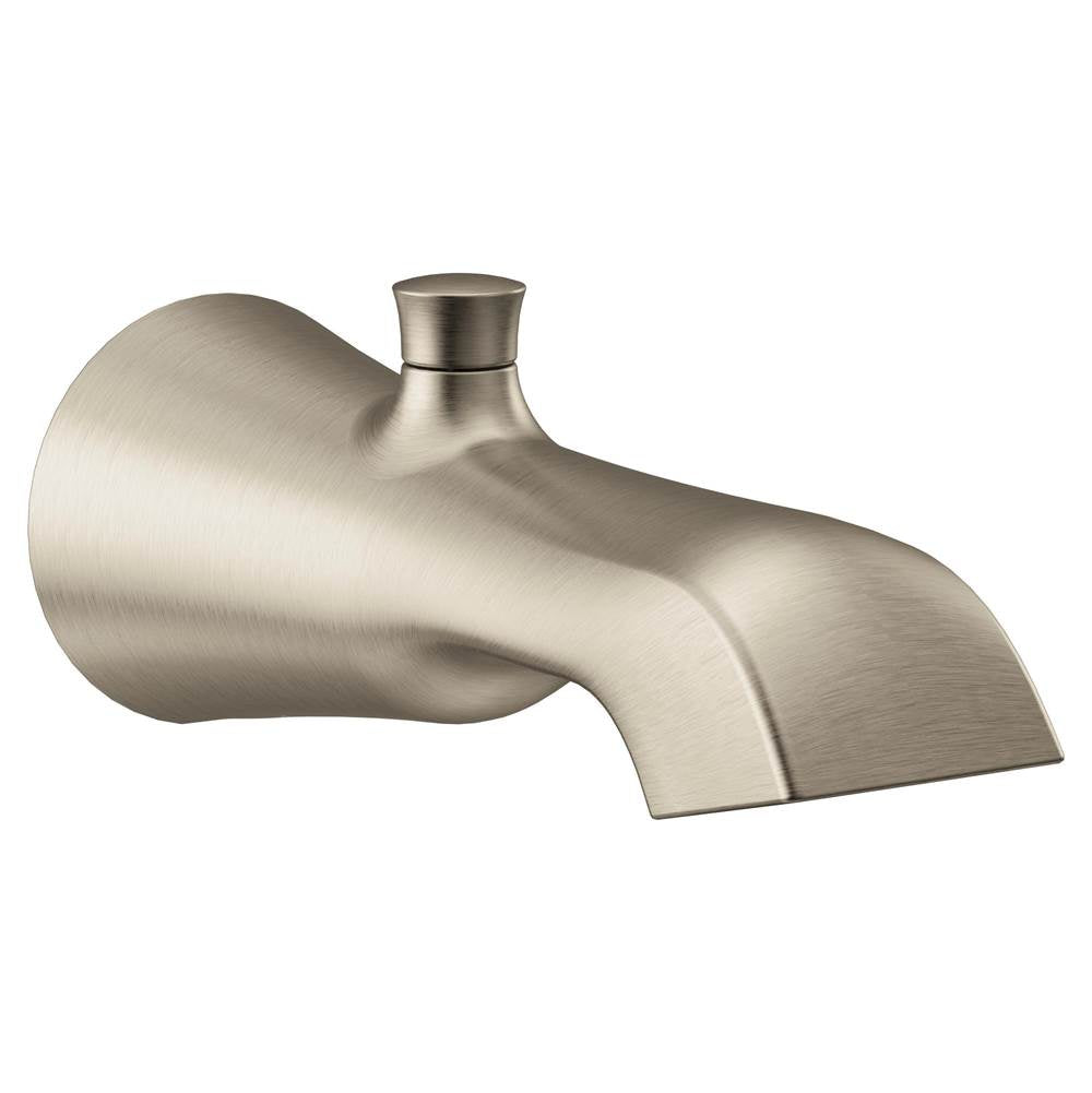 Moen - Flara 1/2-Inch Slip Fit Connection Diverter Tub Spout, Brushed Nickel - Brushed Nickel