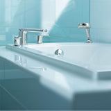 Rizon 2-Handle Deck-Mount Roman Tub Faucet Trim Kit with Handshower in Chrome (Valve Sold Separately)