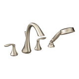 Eva 2-Handle Deck-Mount Roman Tub Faucet Trim Kit with Handshower in Chrome (Valve Sold Separately)