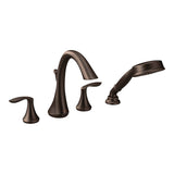 Eva 2-Handle Deck-Mount Roman Tub Faucet Trim Kit with Handshower in Chrome (Valve Sold Separately)