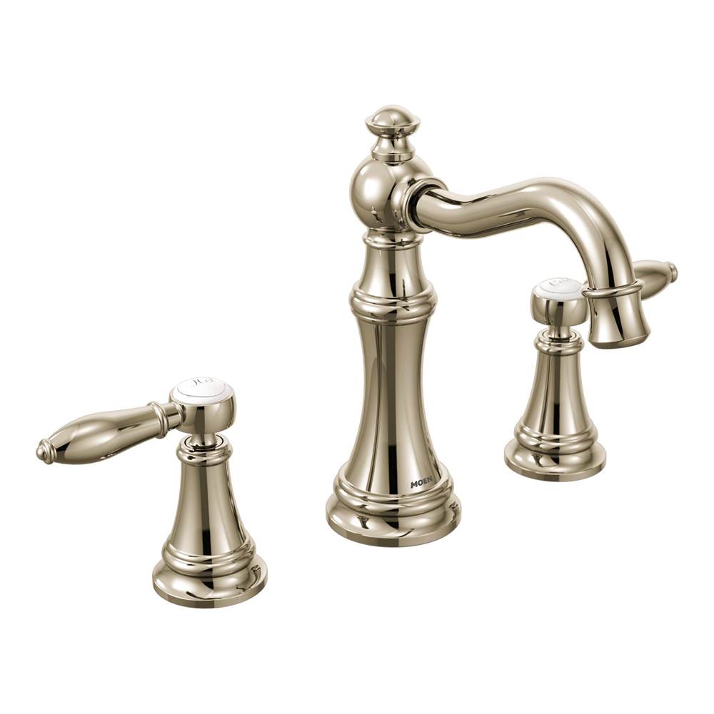 Moen - Weymouth 8 in. Widespread 2-Handle High-Arc Bathroom Faucet Trim Kit in Nickel (Valve Sold Separately) - Polished Nickel