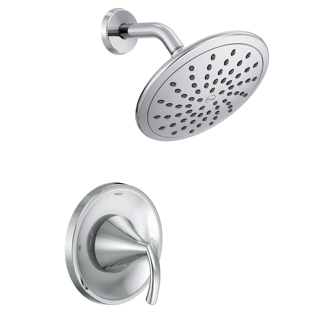 Moen - Glyde Posi-Temp Rain Shower 1-Handle Shower Only Faucet Trim Kit in Chrome (Valve Sold Separately) - Chrome