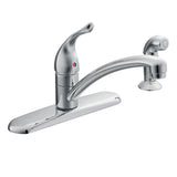 Moen - Chateau Single-Handle Standard Kitchen Faucet with Side Sprayer in Chrome - Chrome