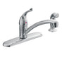 Moen - Chateau Single-Handle Standard Kitchen Faucet with Side Sprayer in Chrome - Chrome