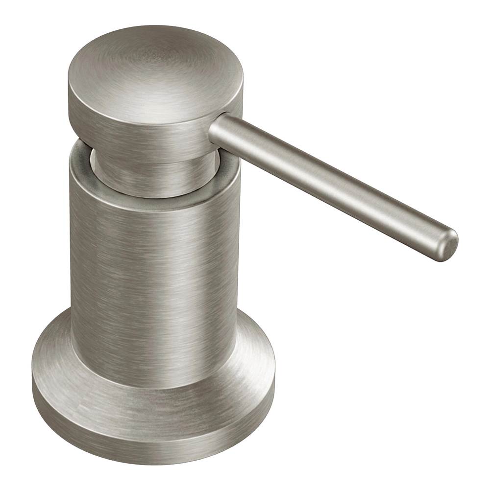 Moen - Deck Mounted Kitchen Soap Dispenser with Above the Sink Refillable Bottle, Spot Resist Stainless - Spot Resist Stainless