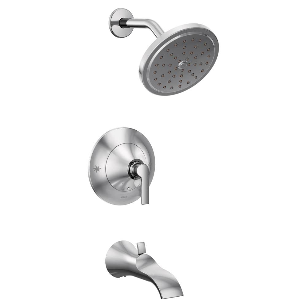 Moen - Doux Posi-Temp 1-Handle Tub and Shower Faucet Trim Kit in Chrome (Valve Sold Separately) - Chrome