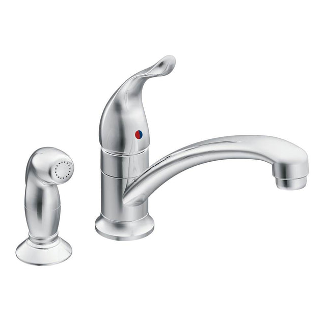 Moen - Chateau One-Handle Low Arc Kitchen Faucet, Chrome - Chrome