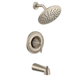 Moen - Eva Posi-Temp Rain Shower Single-Handle Tub and Shower Faucet Trim Kit in Brushed Nickel (Valve Sold Separately) - Brushed Nickel