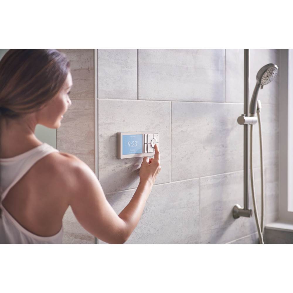 Smart Shower 2-Outlet Digital Shower Controller for Thermostatic Shower Valve, Matte Black