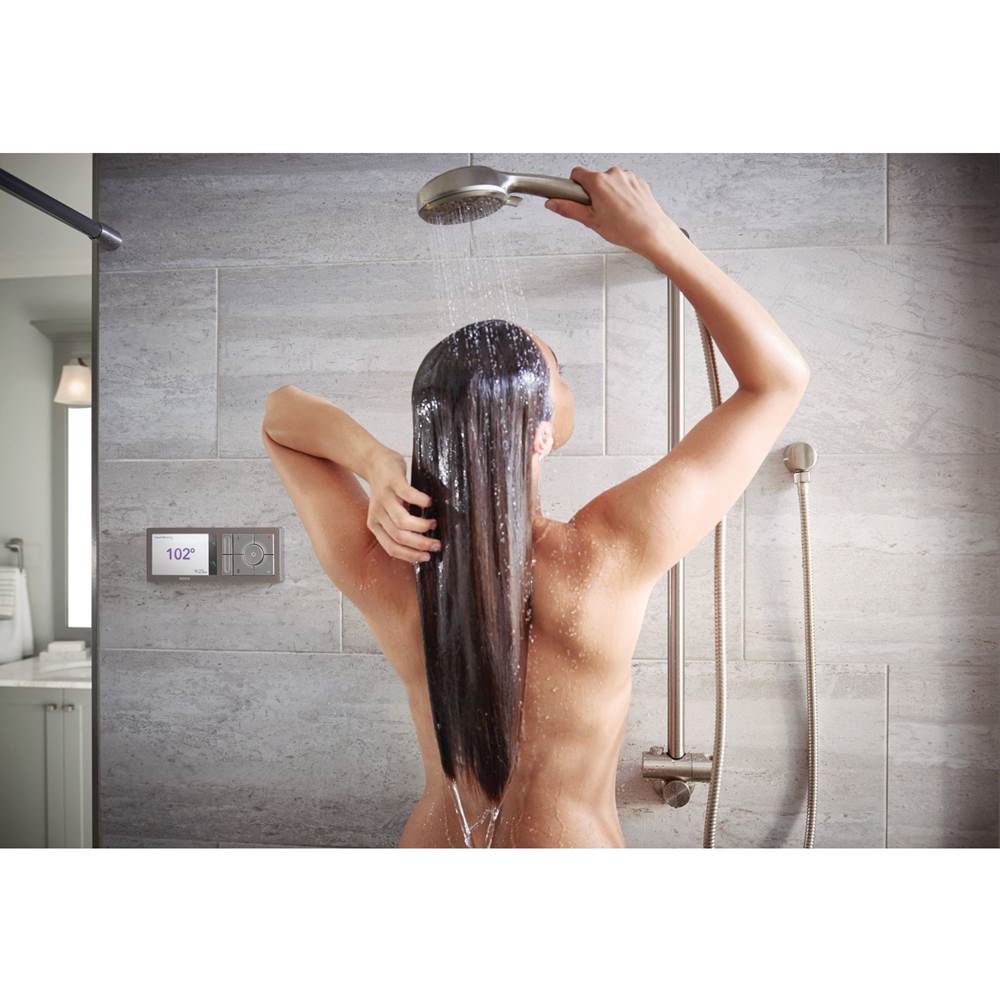 Smart Shower 2-Outlet Digital Shower Controller for Thermostatic Shower Valve, Matte Black