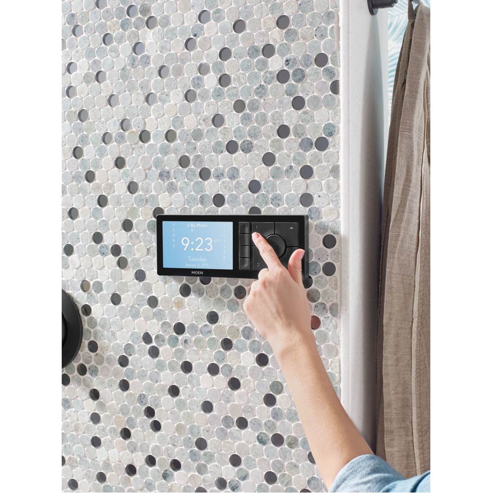 Smart Shower 2-Outlet Digital Shower Controller for Thermostatic Shower Valve, Matte Black