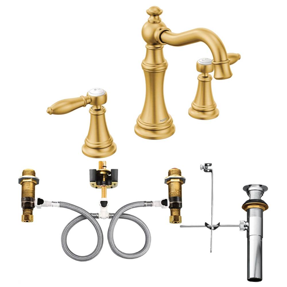 Weymouth 8 in. Widespread 2-Handle High-Arc Bathroom Faucet Trim Kit in Chrome (Valve Sold Separately)