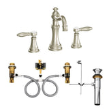 Widespread Bathroom Sink Faucet Rough-In Valve with Drain Assembly, Featuring M-PACT Technology