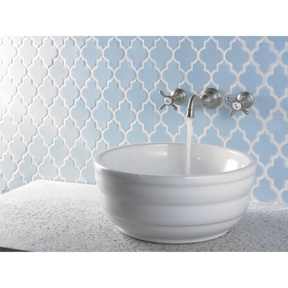 Moen Ts42106Bn Weymouth Two-Handle High Arc Wall Mount Bathroom Faucet, Brushed Nickel