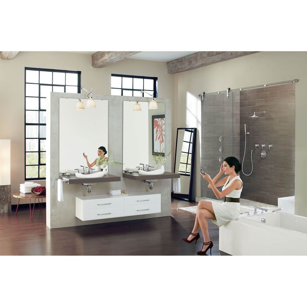 Arris 2-Handle Deck-Mount High-Arc Roman Tub Faucet Trim Kit with Hand Shower in Chrome (Valve Sold Separately)