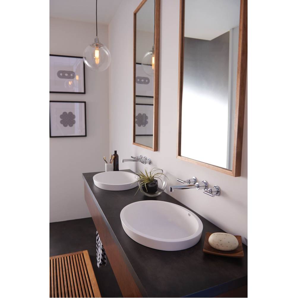 Arris Wall Mount 2-Handle Low-Arc Bathroom Faucet Trim Kit in Chrome (Valve Sold Separately)