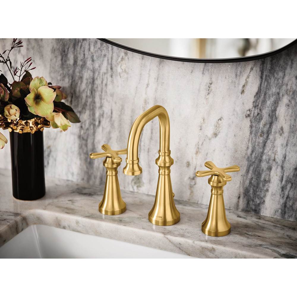 Colinet Traditional Two-Handle Widespread High-Arc Bathroom Faucet with Cross Handles, Valve Required, in Chrome