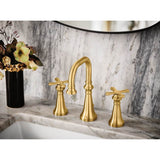 Colinet Traditional Two-Handle Widespread High-Arc Bathroom Faucet with Cross Handles, Valve Required, in Chrome
