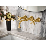 Colinet Traditional Cross Handle Wall Mount Bathroom Faucet Trim, Valve Required, in Chrome