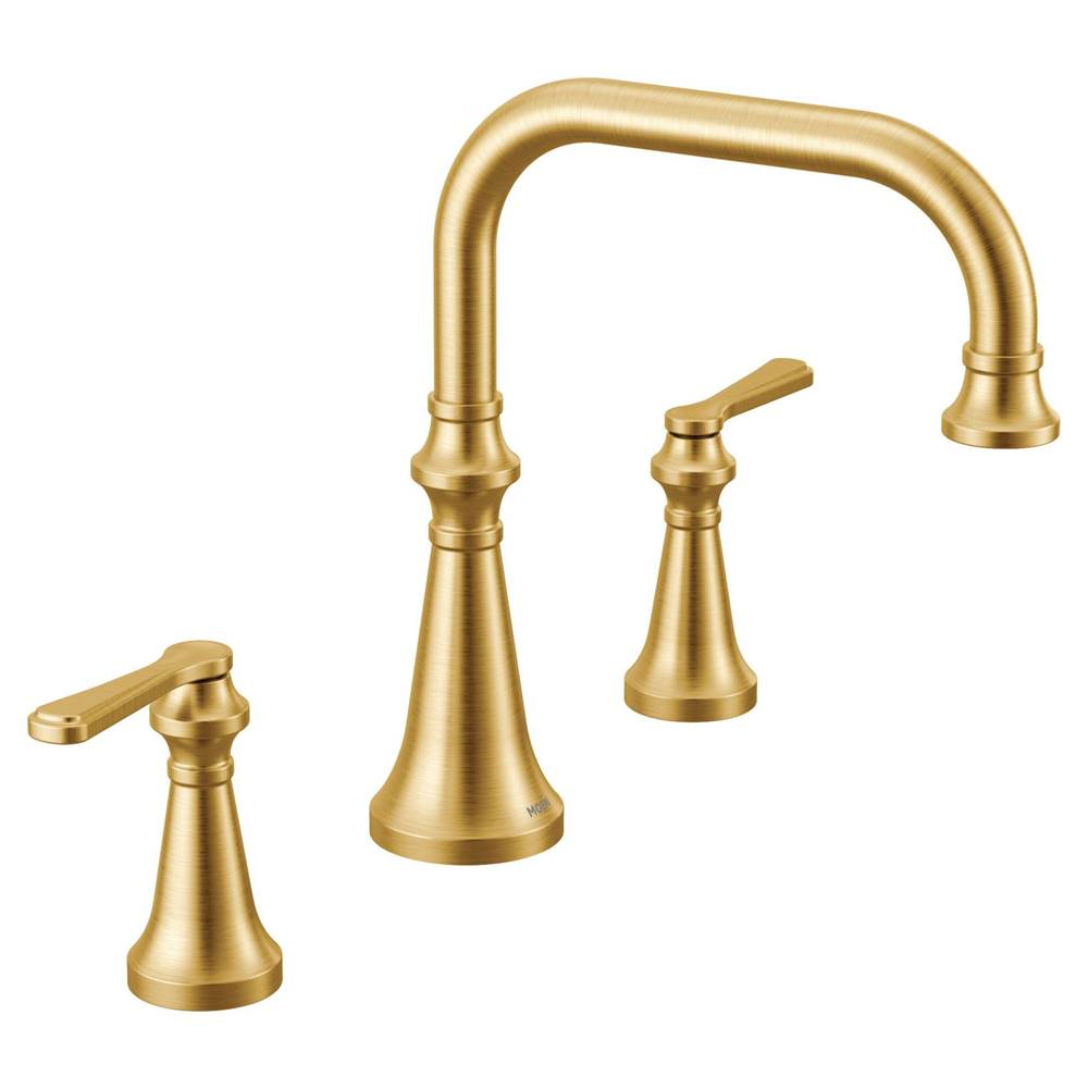 Colinet Two Handle Deck-Mount Roman Tub Faucet Trim with Lever Handles, Valve Required, in Chrome