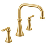 Colinet Two Handle Deck-Mount Roman Tub Faucet Trim with Lever Handles, Valve Required, in Chrome