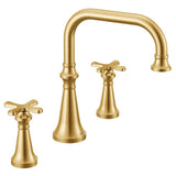 Colinet Two Handle Deck-Mount Roman Tub Faucet Trim with Cross Handles, Valve Required, in Chrome
