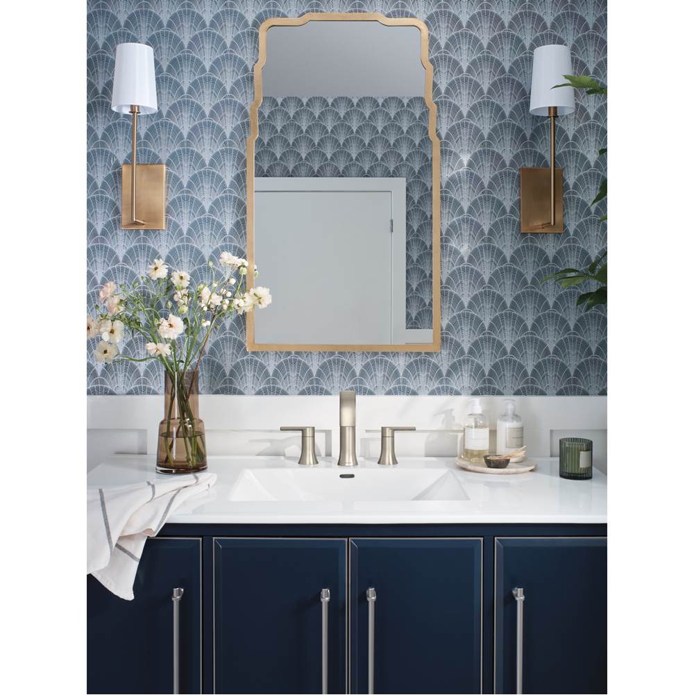 Doux 8 in. Widespread 2-Handle Bathroom Faucet Trim Kit in Chrome (Valve Sold Separately)