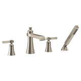 Flara 2-Handle Deck-Mount Roman Tub Faucet Trim Kit with Handshower and Lever Handles in Chrome (Valve Sold Separately)